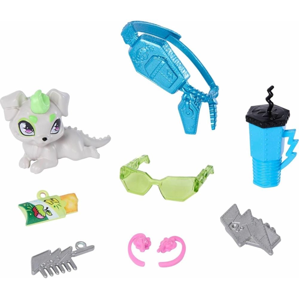 Papusa cu animal de companie, Monster High, Frankie Stein si Watzie, JHK31