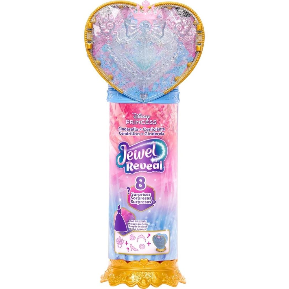 Papusa cu accesorii surpriza, Disney Princess, Jewel Reveal, Cinderella, JHL50