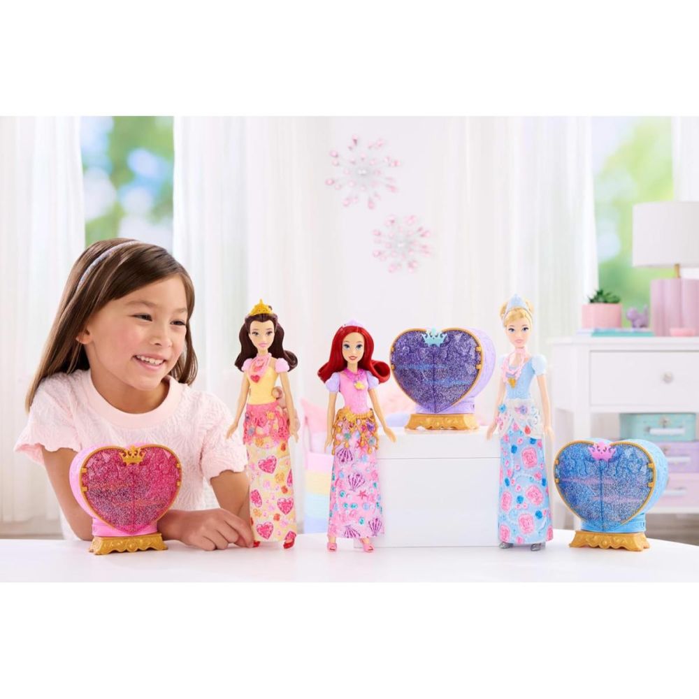 Papusa cu accesorii surpriza, Disney Princess, Jewel Reveal, Cinderella, JHL50
