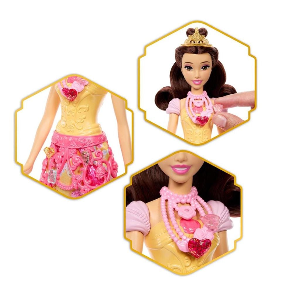 Papusa cu accesorii surpriza, Disney Princess, Jewel Reveal Belle, JHL51