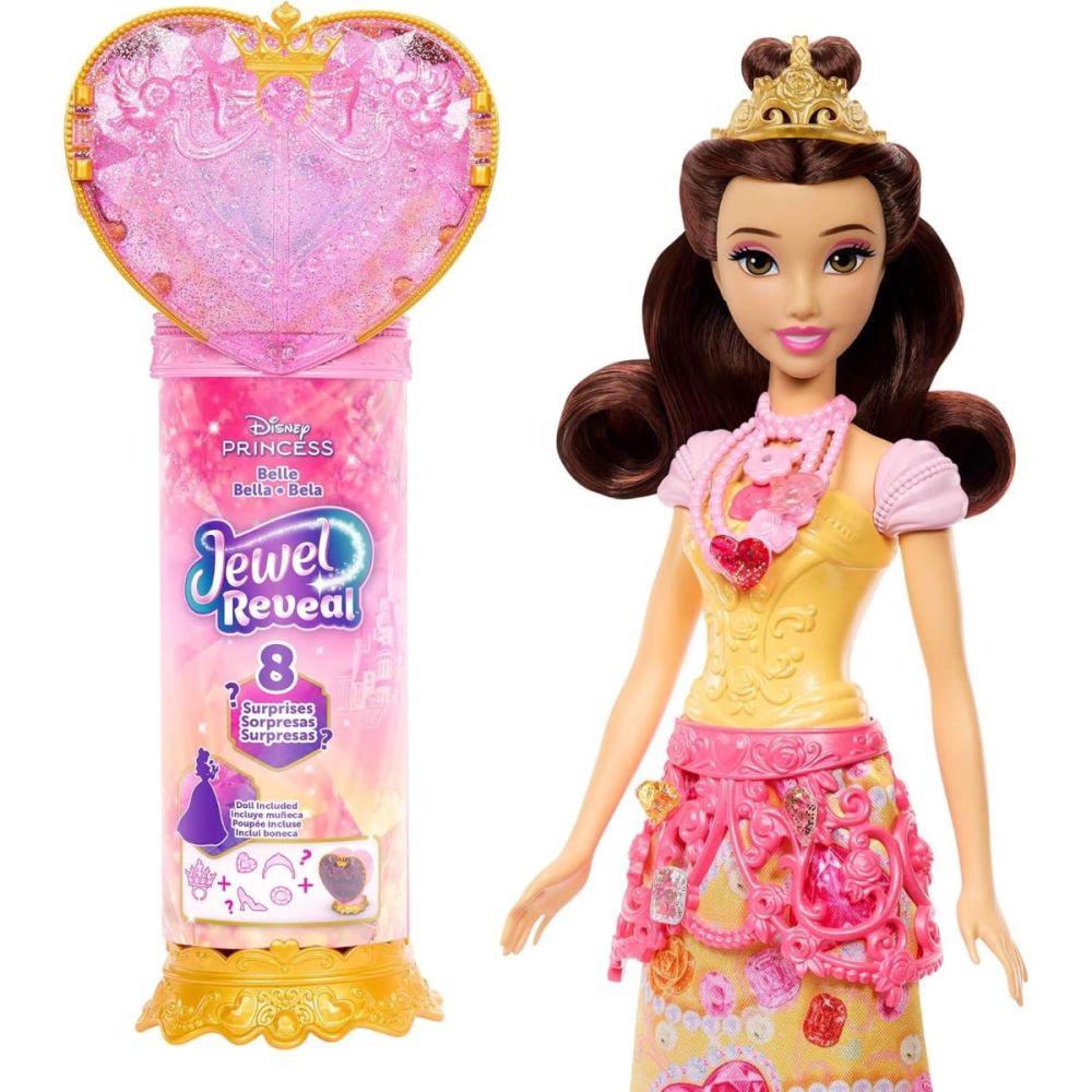 Papusa cu accesorii surpriza, Disney Princess, Jewel Reveal Belle, JHL51