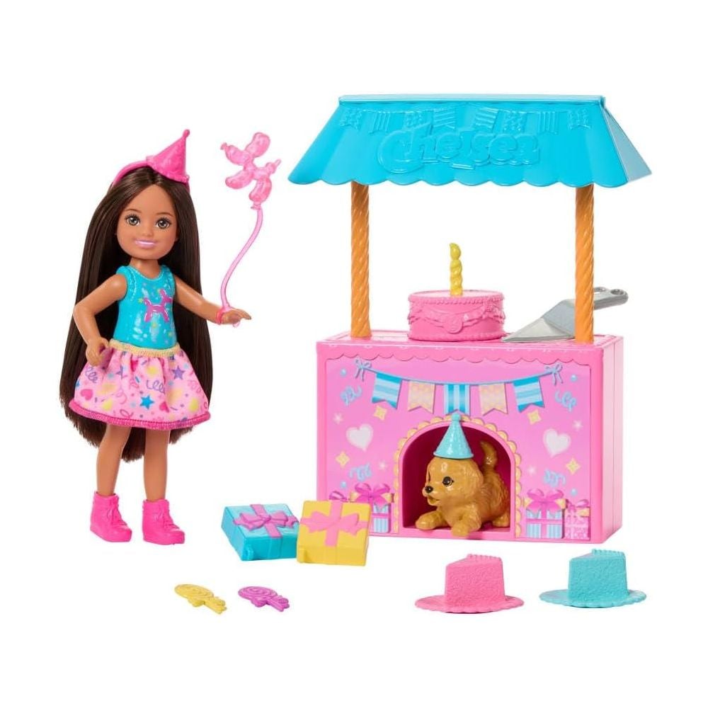 Set de joaca cu papusa Barbie, Family&Friends, Club Chelsea Birthda Surprise, JJB41