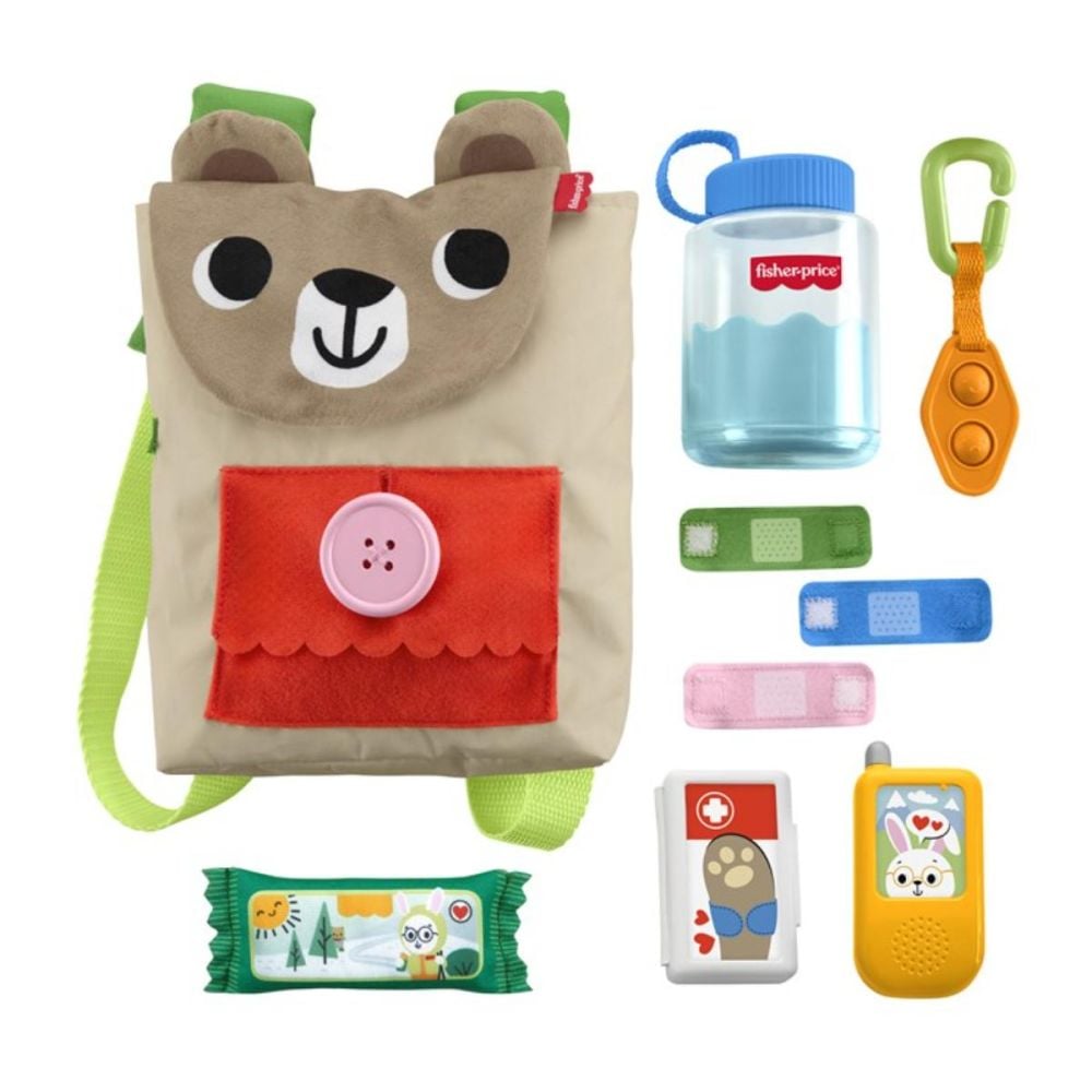 Set jucarii in rucsac, Fisher Price, Friendship Forest Busy Bear, JLB86