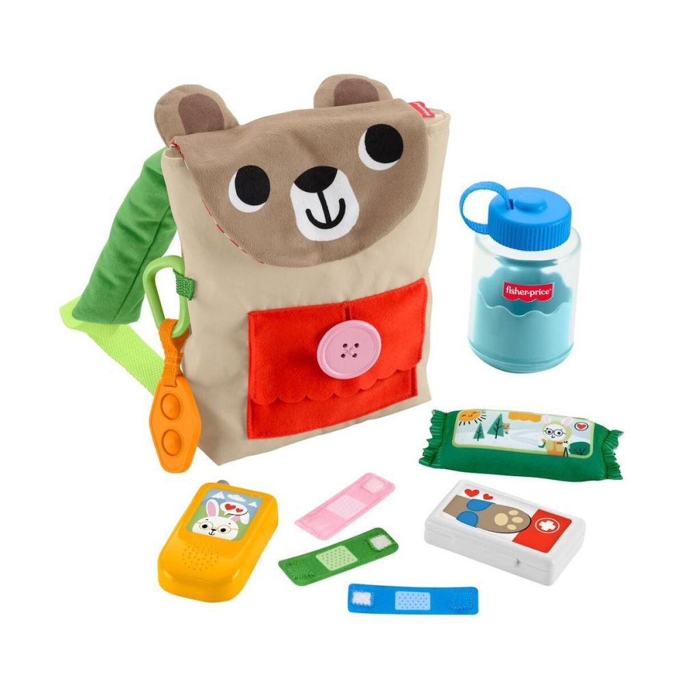 Set jucarii in rucsac, Fisher Price, Friendship Forest Busy Bear, JLB86
