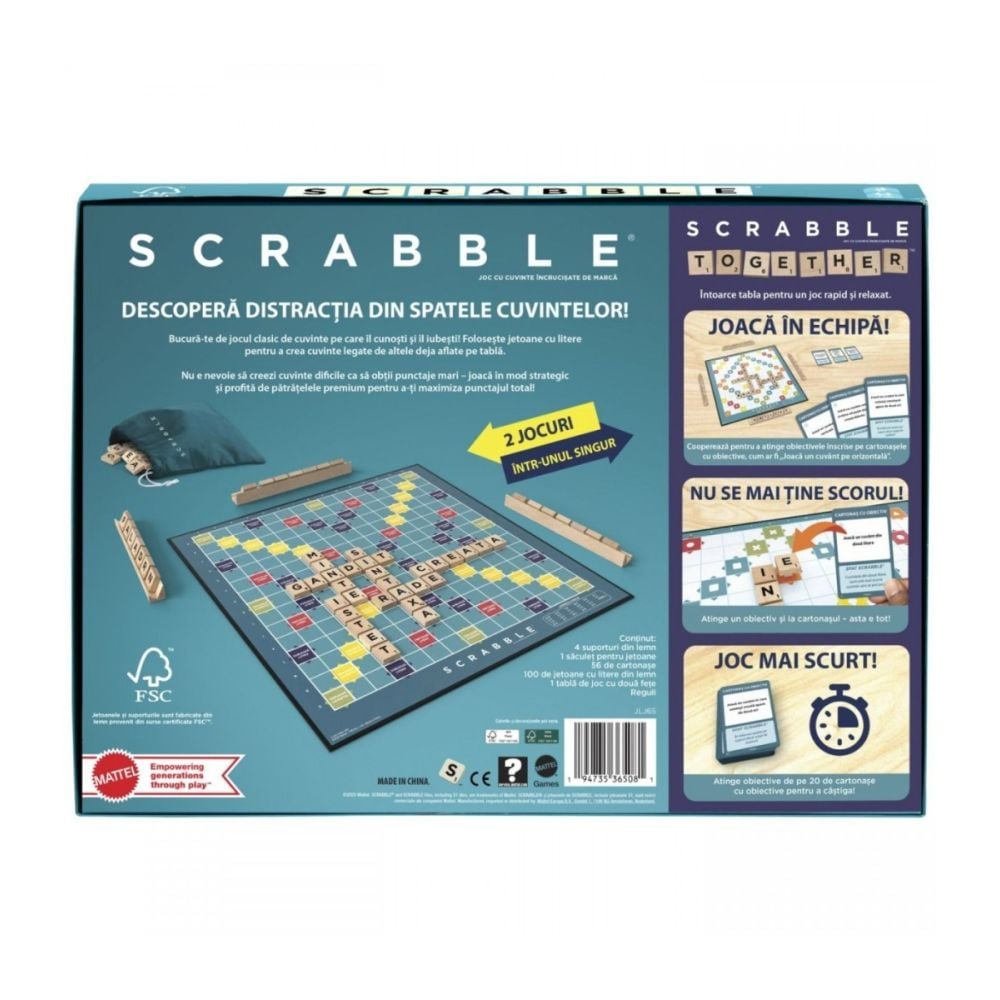 Joc de societate, Scrabble cu piese din lemn, In Limba Romana, JLJ65