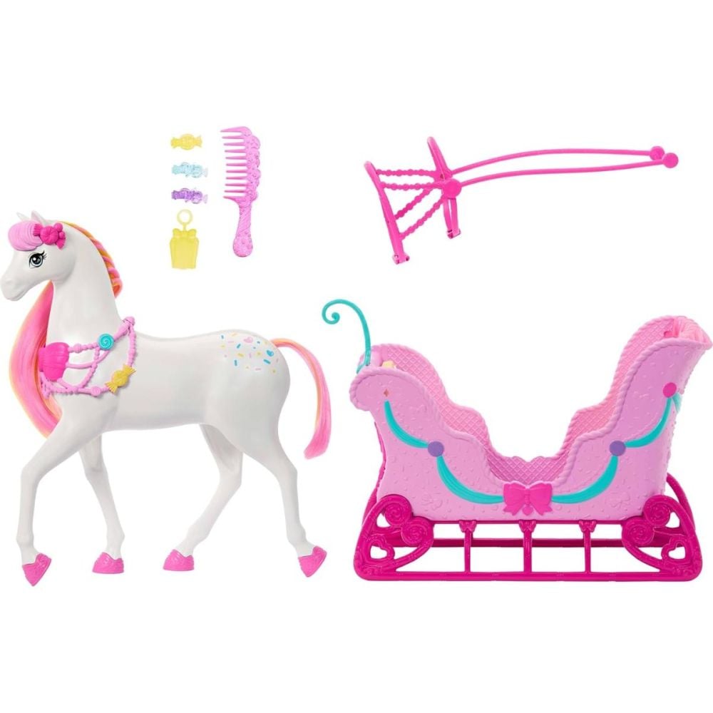 Set de joaca, Barbie in The Nutcracker Land Of Sweets Horse & Sled, JNH63
