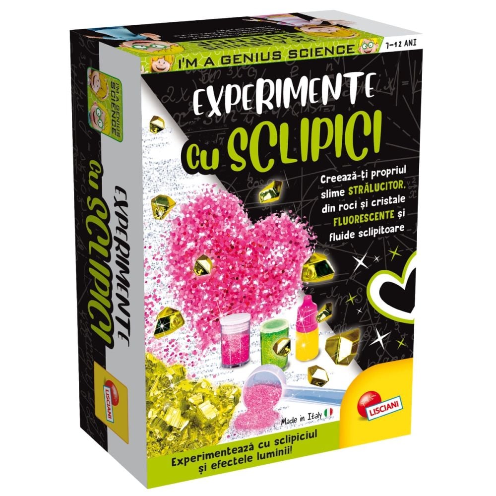 Set de experimente cu sclipici, Lisciani