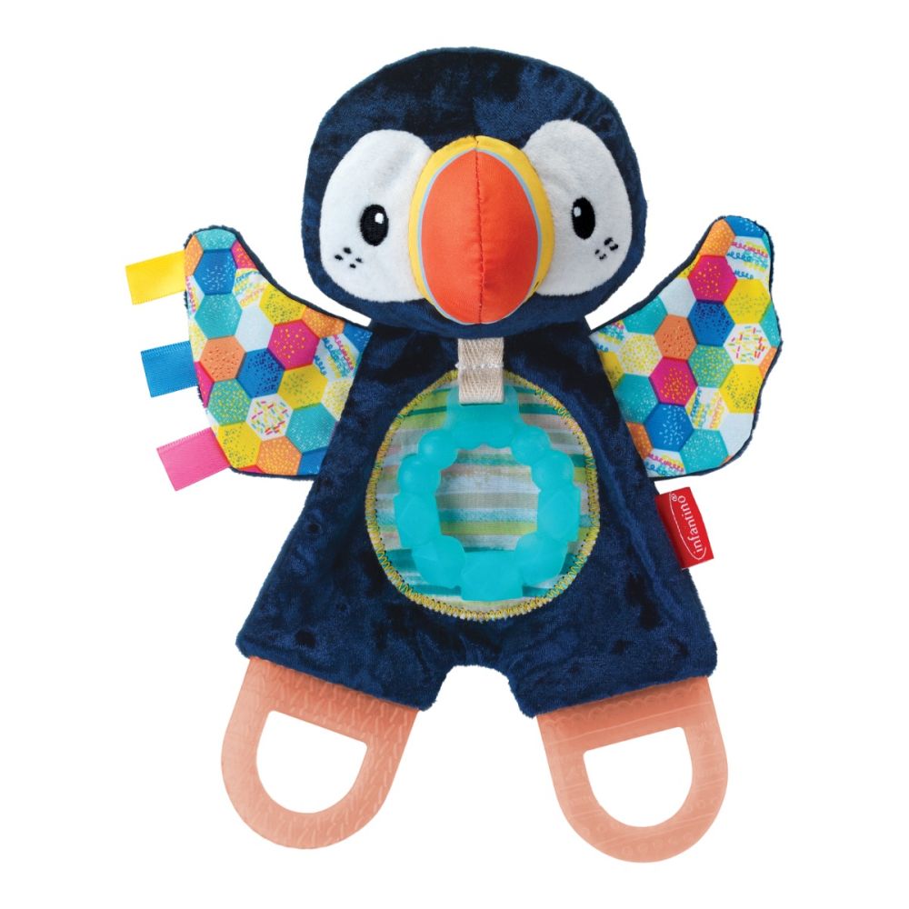 Jucarie pentru dentitie, Infantino, Gaga Teether Cuddly Puffin