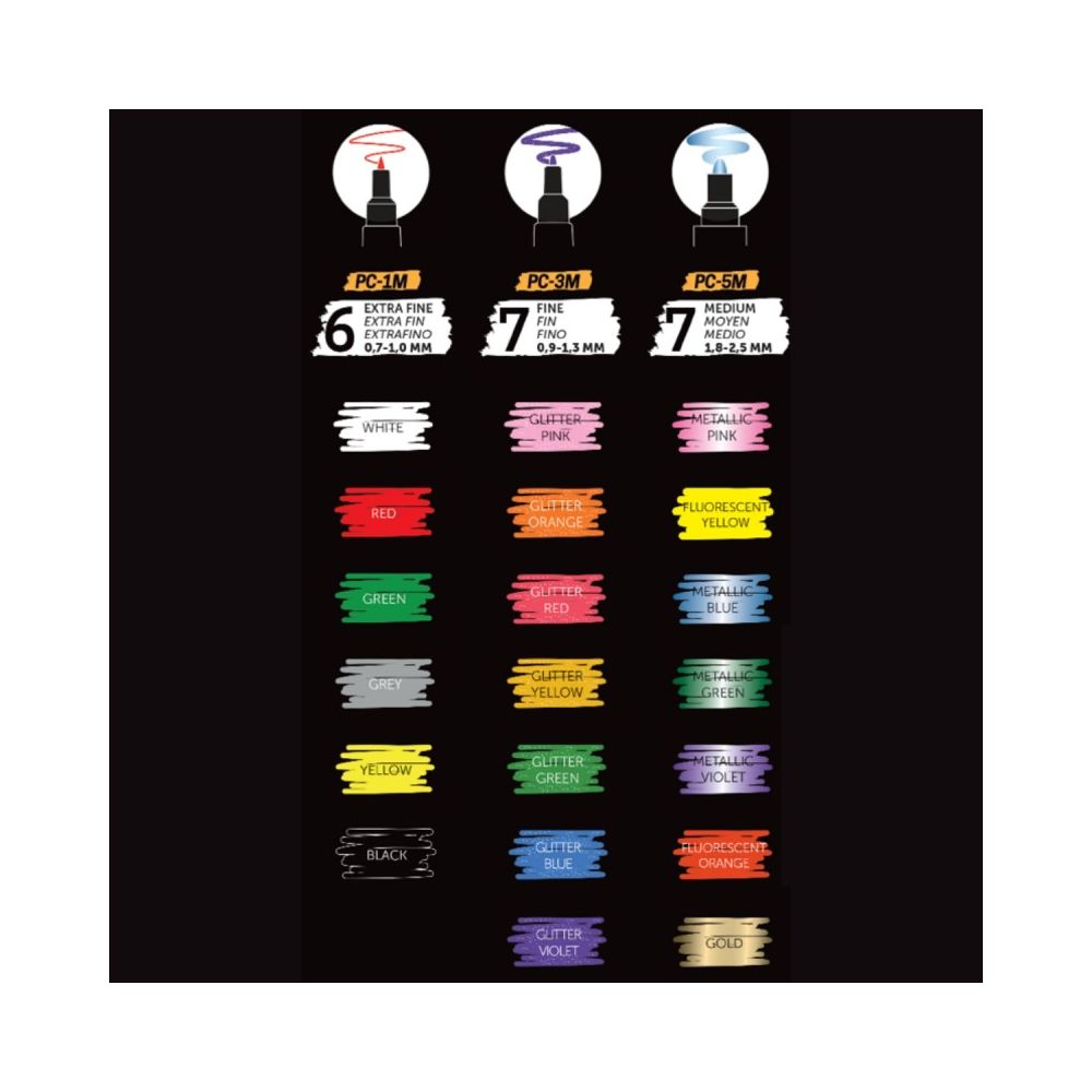 Set de 20 de markere in cutie metalica, Posca Uni, Groovy Colours