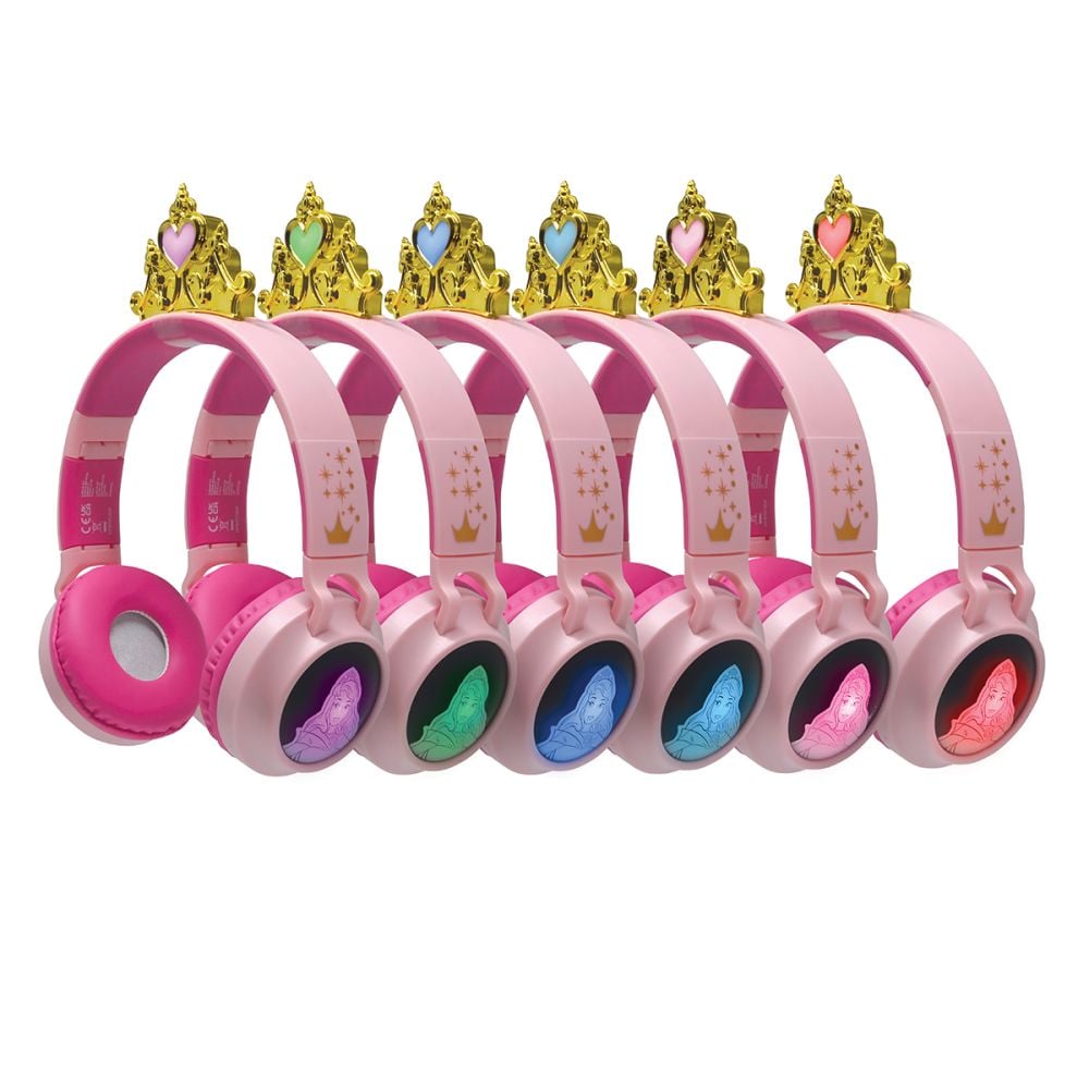 Casti audio pliabile cu fir si Bluetooth, Lexibook, Disney Princess 3D