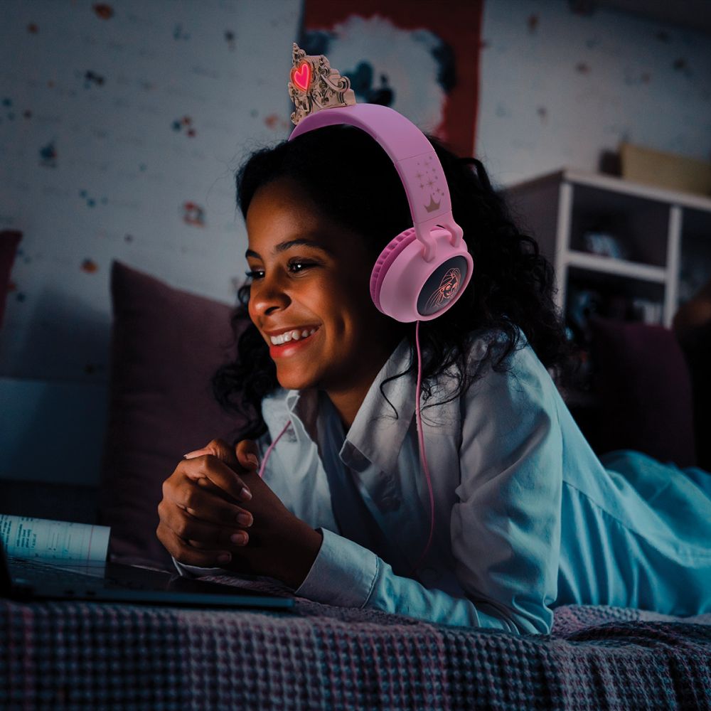 Casti audio pliabile cu fir si Bluetooth, Lexibook, Disney Princess 3D
