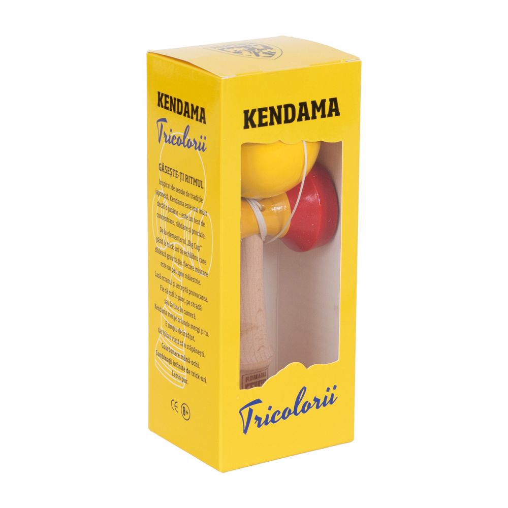 Jucarie de indemanare, din lemn, FRF, Kendama, Tricolorii