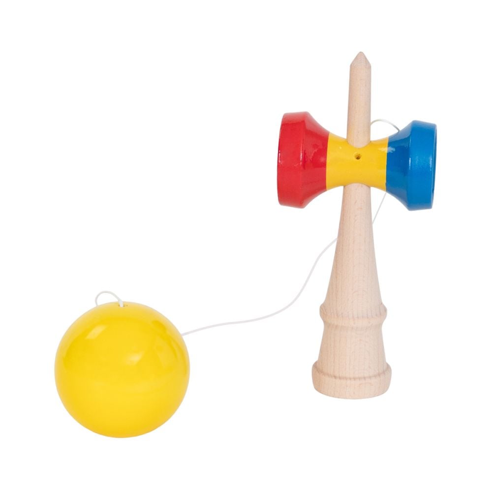 Jucarie de indemanare, din lemn, FRF, Kendama, Tricolorii