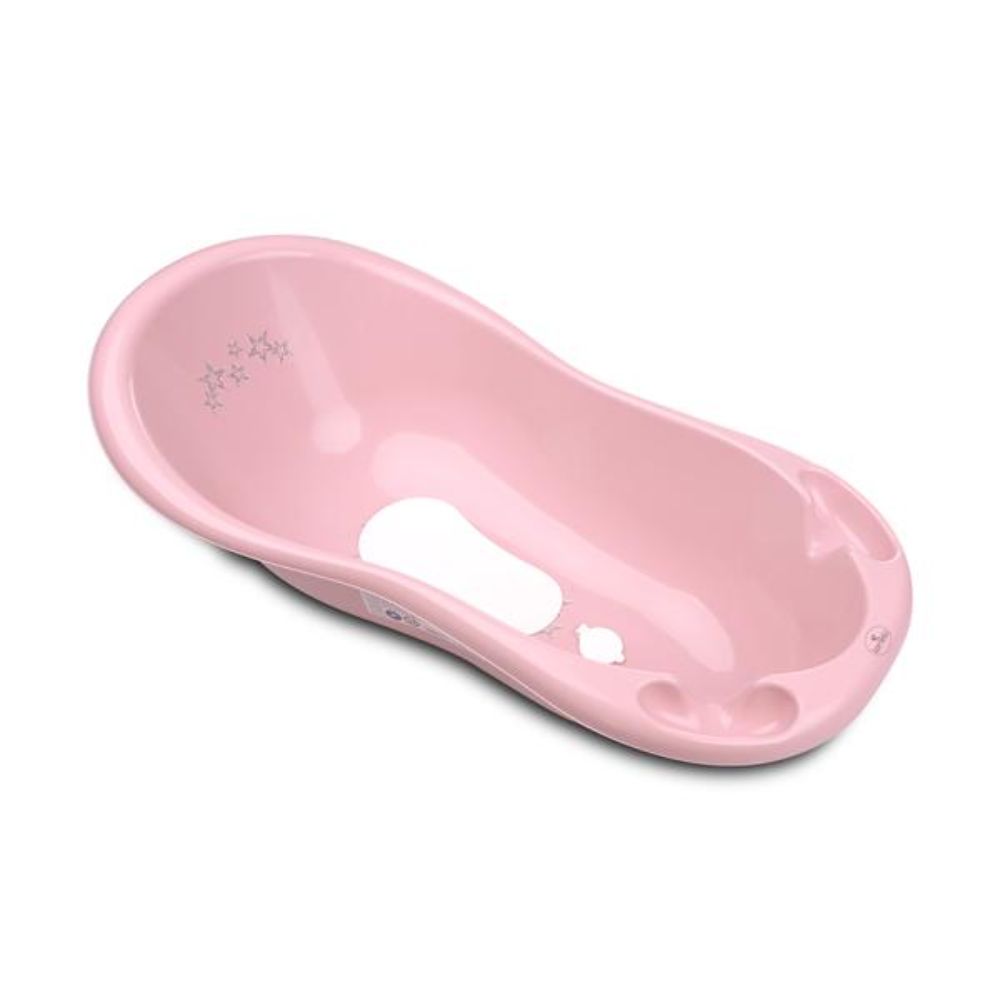 Cadita bebe cu dop de scurgere si baza antialunecare, Lorelli Little Stars, 100 x 51 x 31 cm, Pink