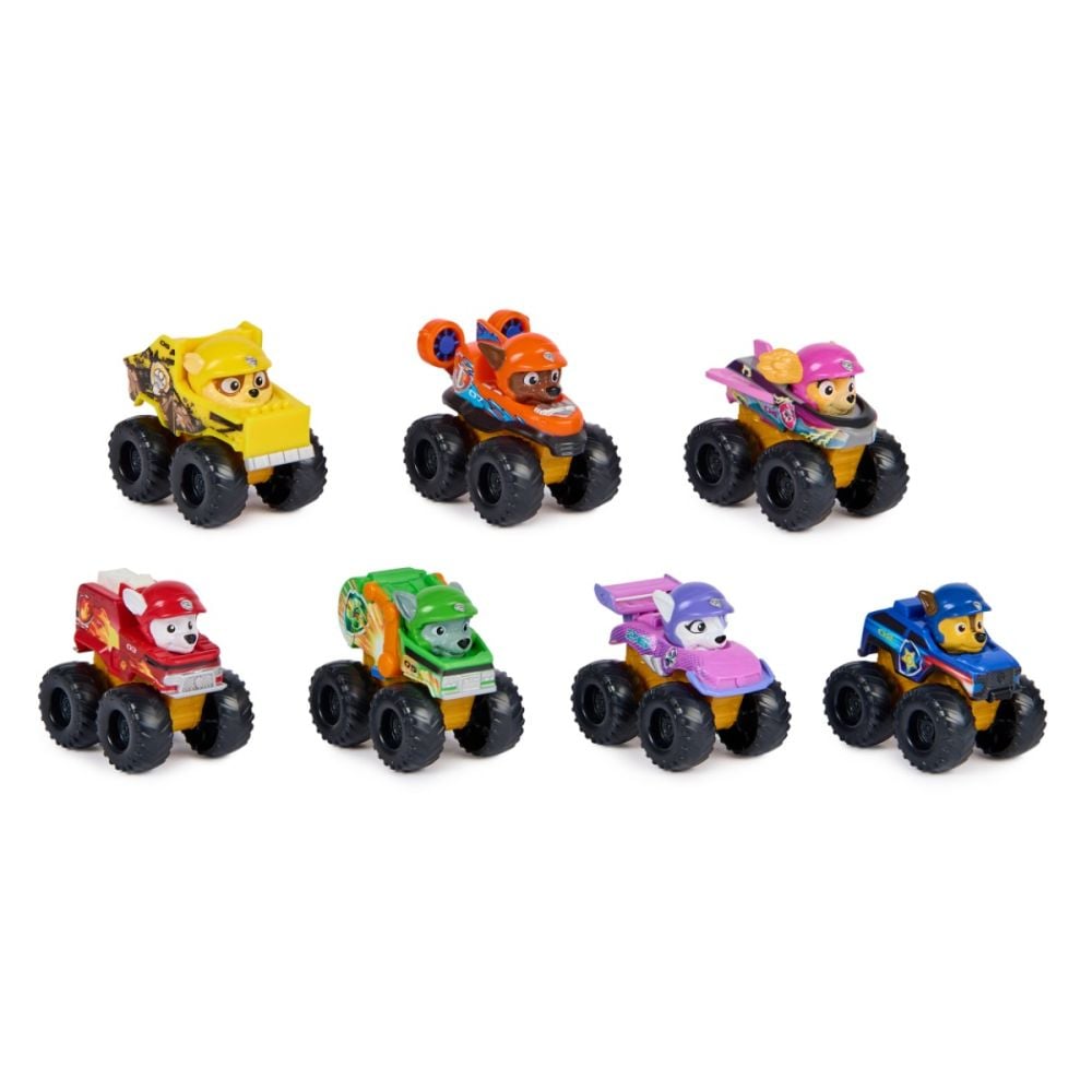 Set 7 vehicule cu figurine, Paw Patrol, Pup Squad and Roxi