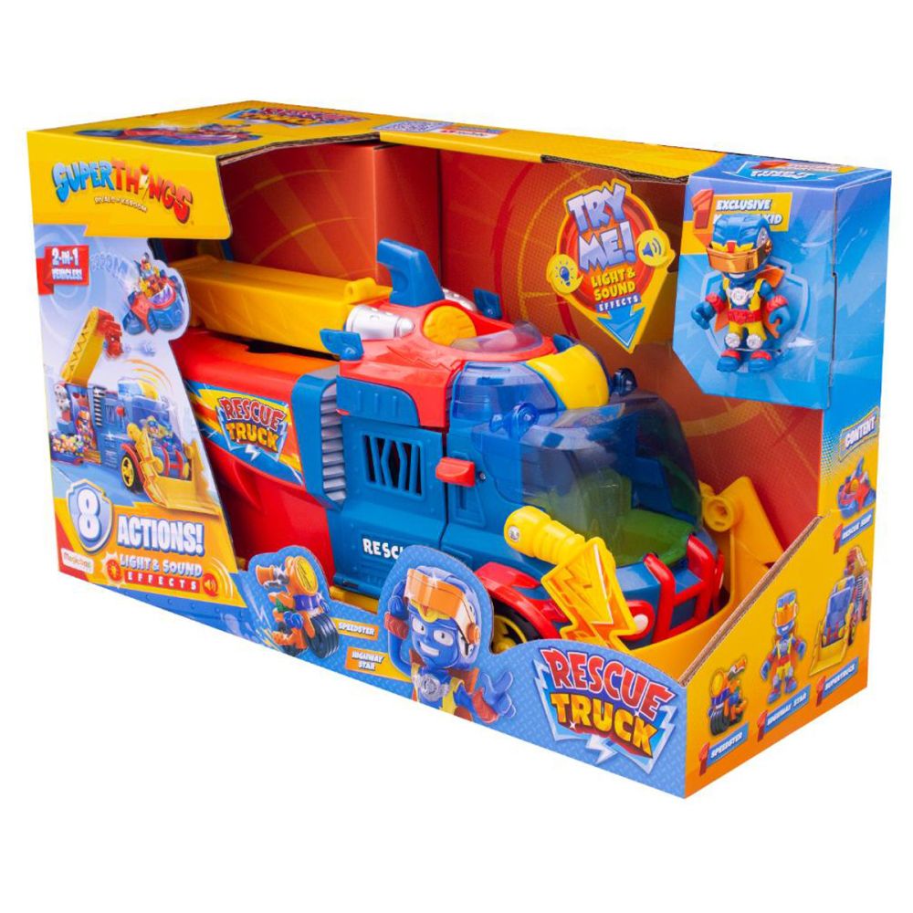 Set camion 2 in 1 si figurina Kazoom Kid, Superthings, Rescue Truck