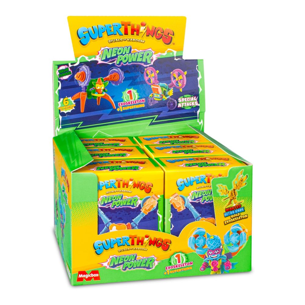 Set figurina cu accesoriu, SuperThings, Neon Power Exoskeleton