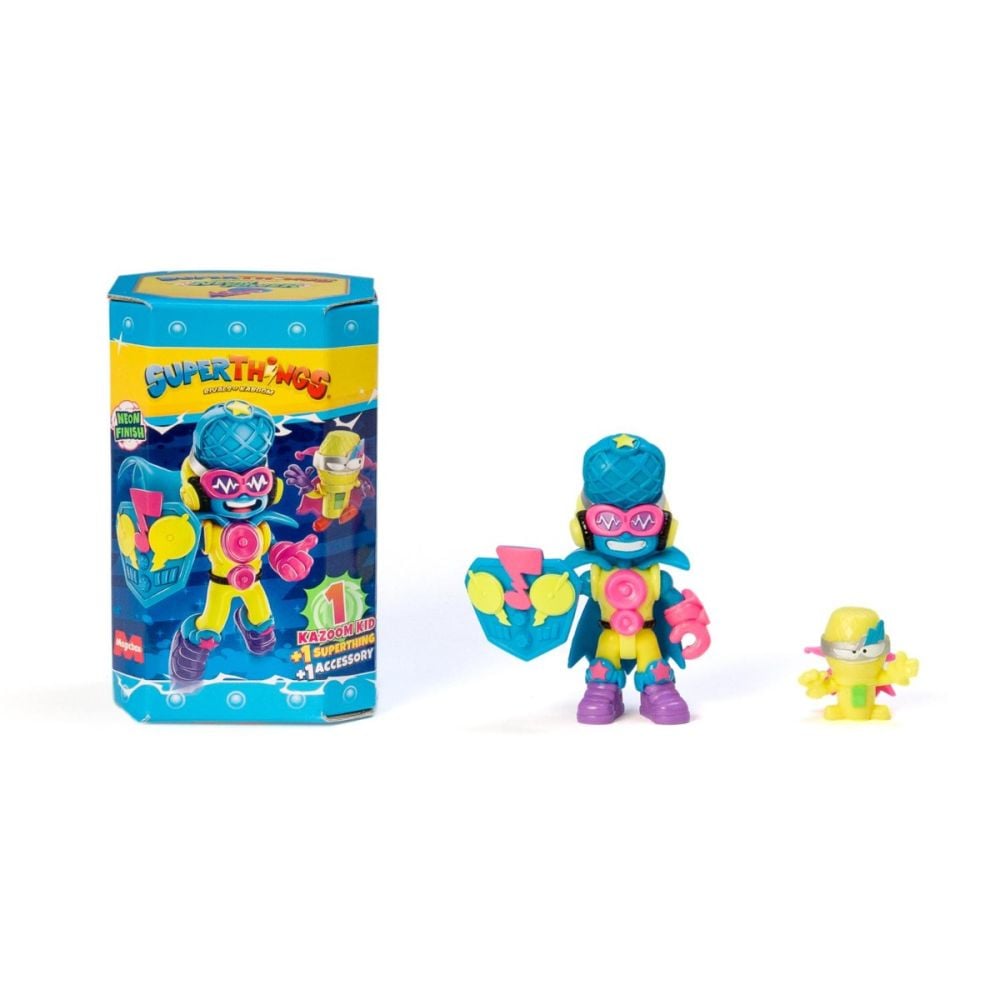 Figurina cu accesoriu, SuperThings, Kazoom Kid, Neon Power