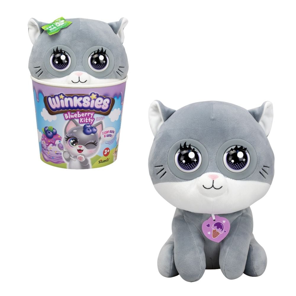 Jucarie de plus interactiva, Silverlit, Winkies, Blueberry Kitty
