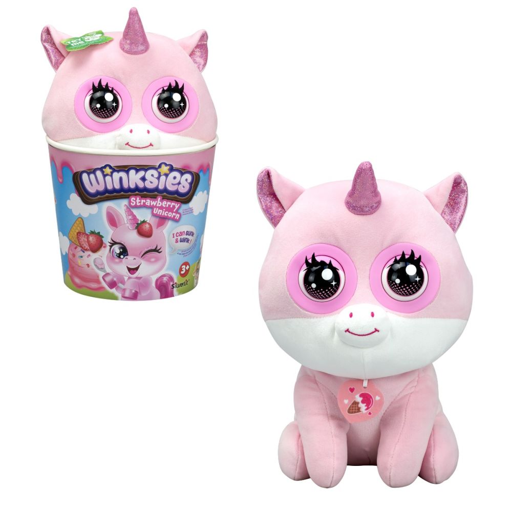 Jucarie de plus interactiva, Silverlit, Winkies, Strawberry Unicorn