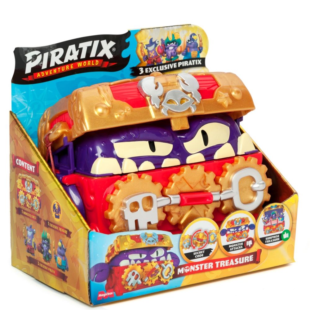 Set de joaca cu figurine, Piratix, Monster Treasure