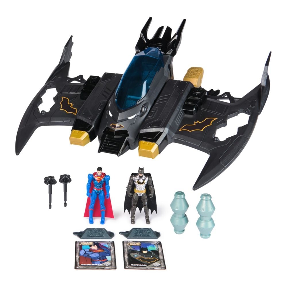 Set de joaca 2 in 1, DC Comics, Batman si Superman, Metal Force Batwing, 6070889