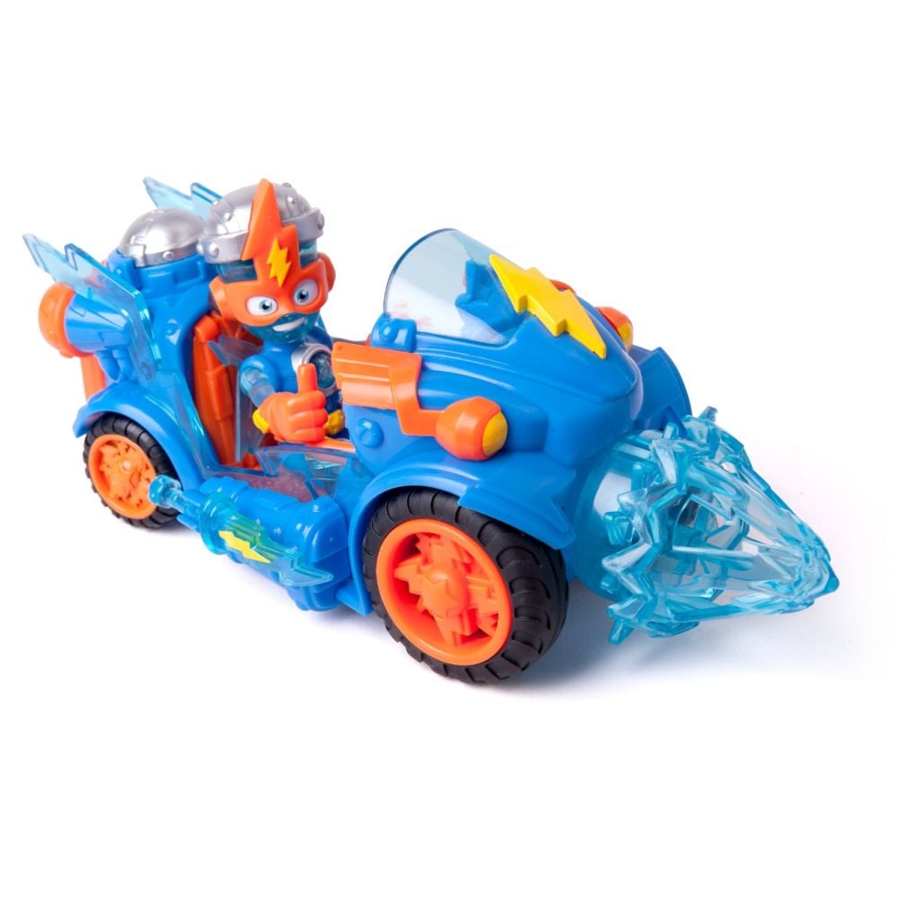 Set vehicul cu figurina Superthings, Kazoom Power, Kid Kazoom