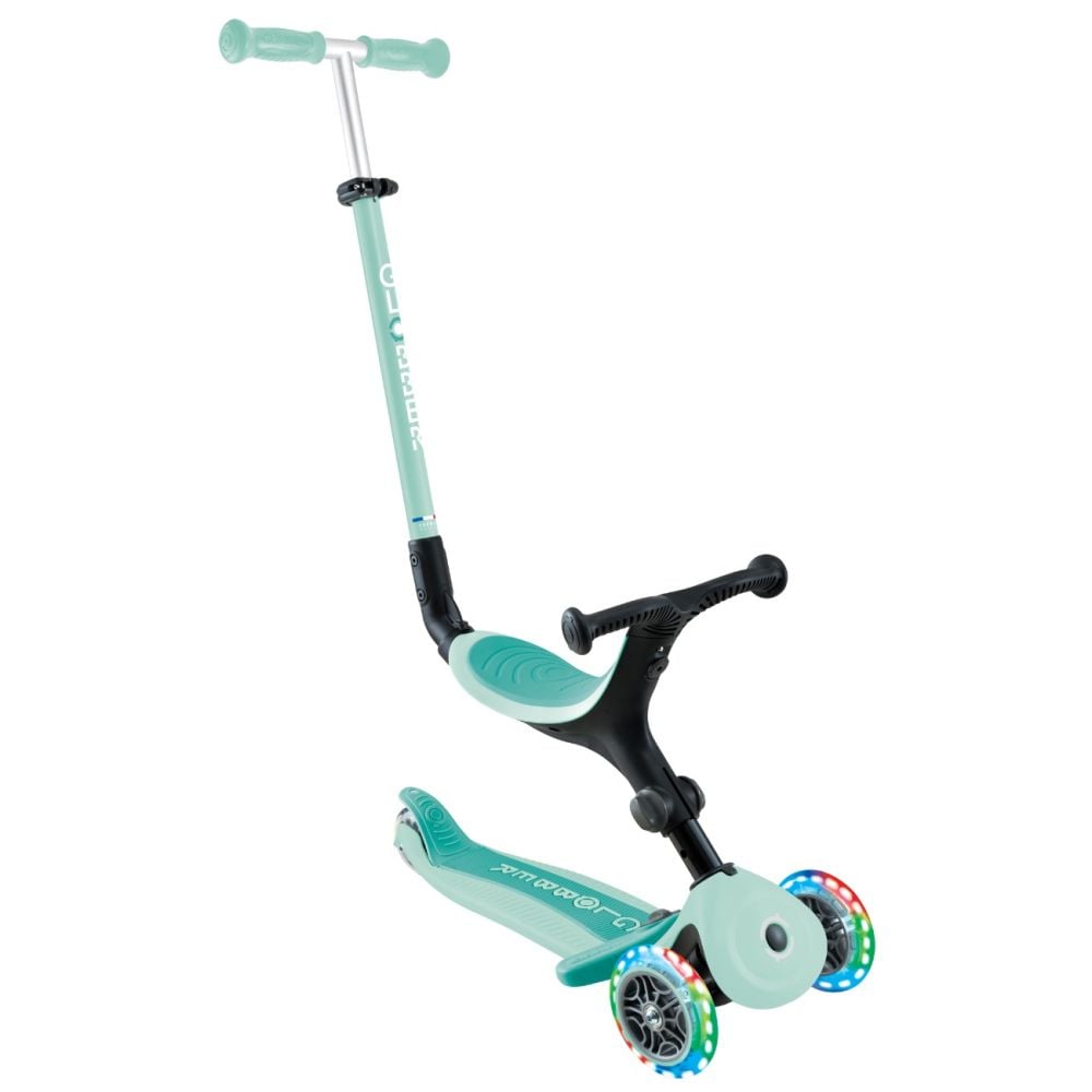 Trotineta 3 in 1 cu scaun si roti luminoase, Globber, Go Up Active, Albastru