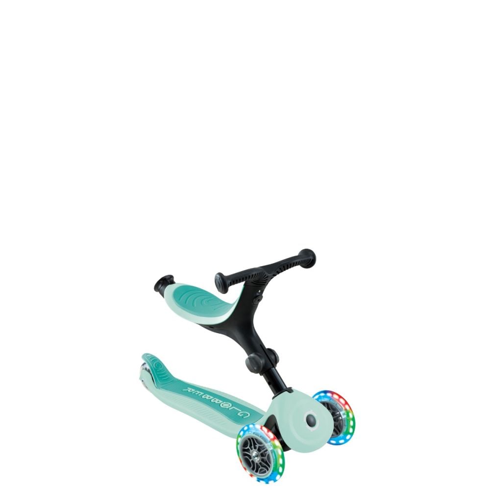 Trotineta 3 in 1 cu scaun si roti luminoase, Globber, Go Up Active, Albastru