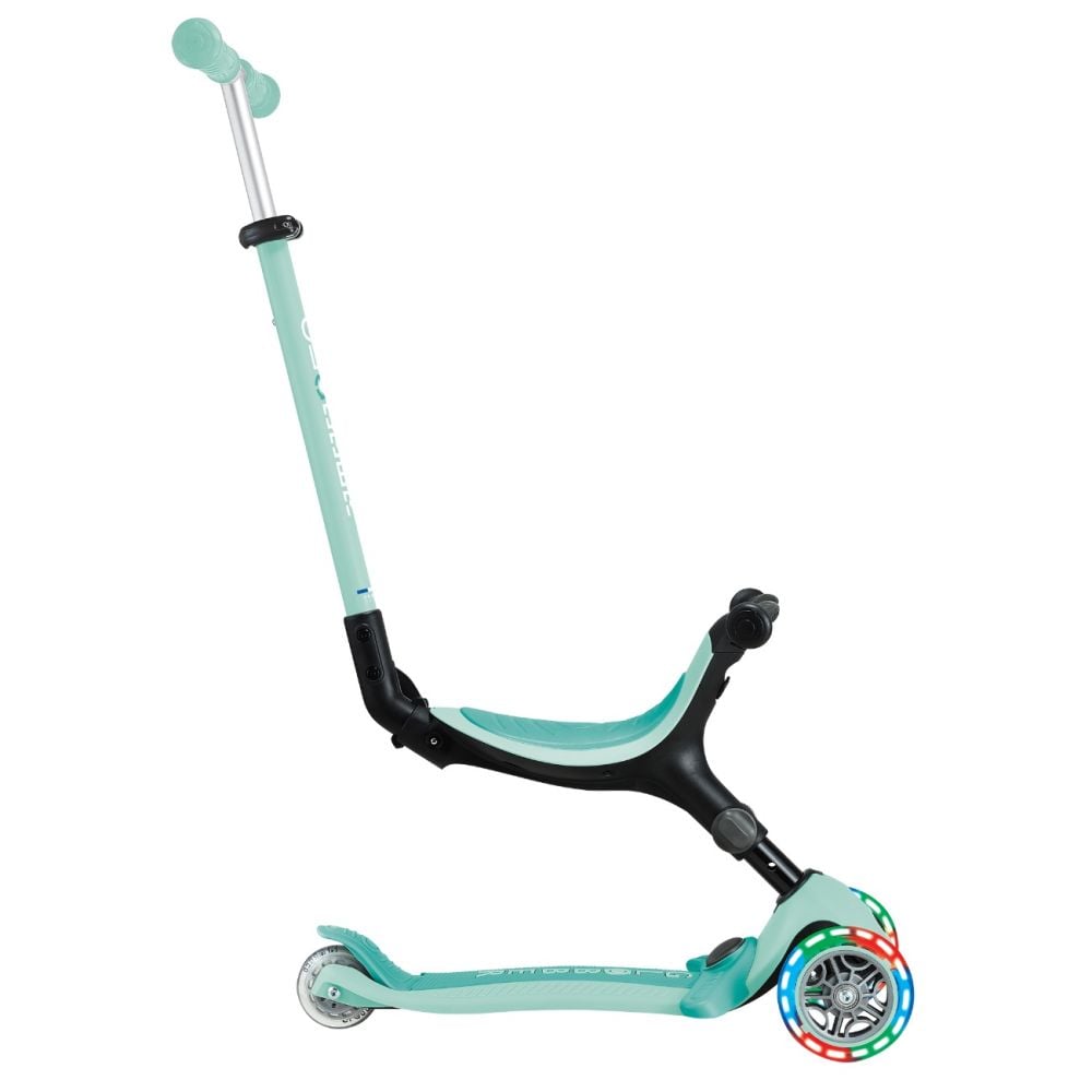 Trotineta 3 in 1 cu scaun si roti luminoase, Globber, Go Up Active, Albastru