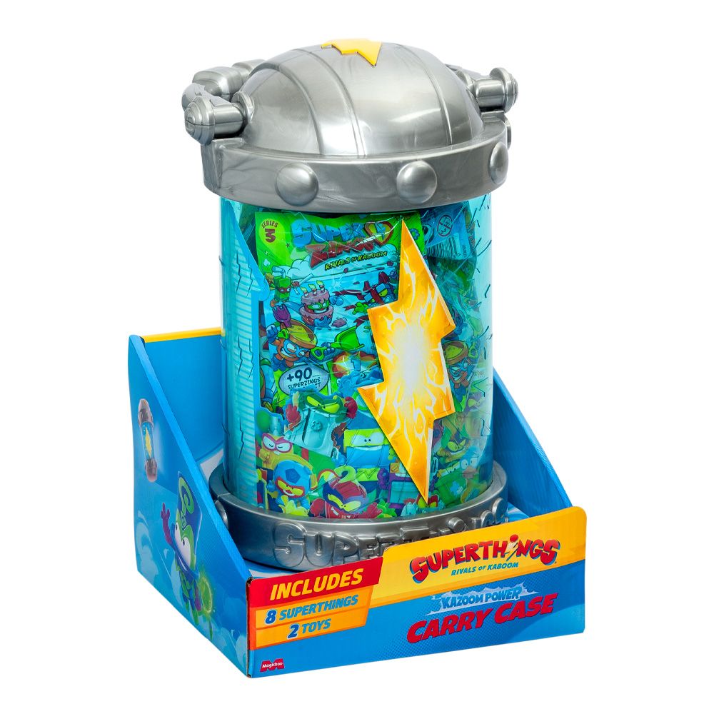 Set 8 figurine si 2 jucarii, SuperTings, Kazoom Power, Carry Case