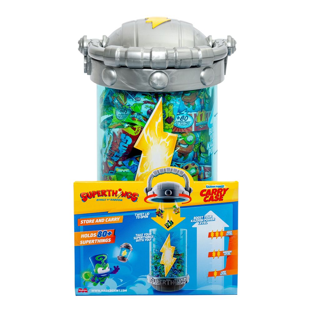 Set 8 figurine si 2 jucarii, SuperTings, Kazoom Power, Carry Case