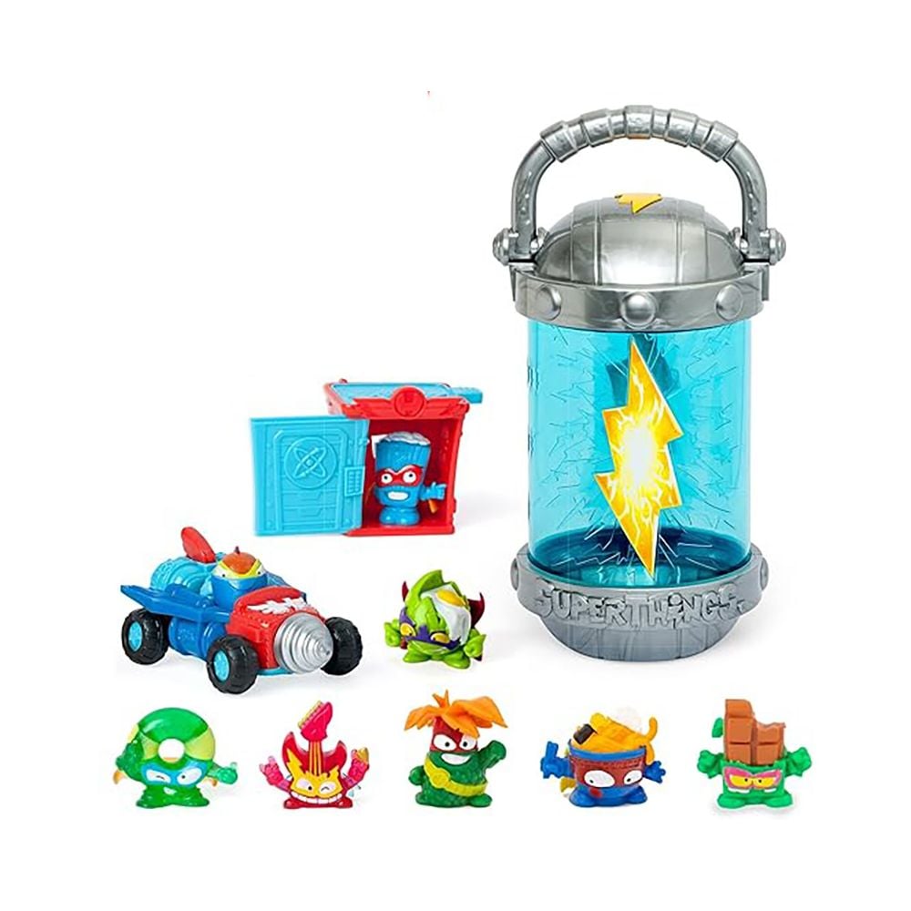 Set 8 figurine si 2 jucarii, SuperTings, Kazoom Power, Carry Case