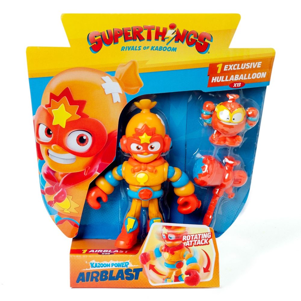 Set 2 figurine, Superthings, Kazoom Power Mission Kids, Airblast si Hullaballoon