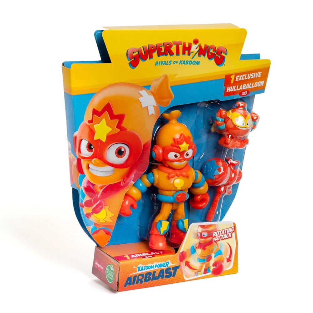 Set 2 figurine, Superthings, Kazoom Power Mission Kids, Airblast si Hullaballoon