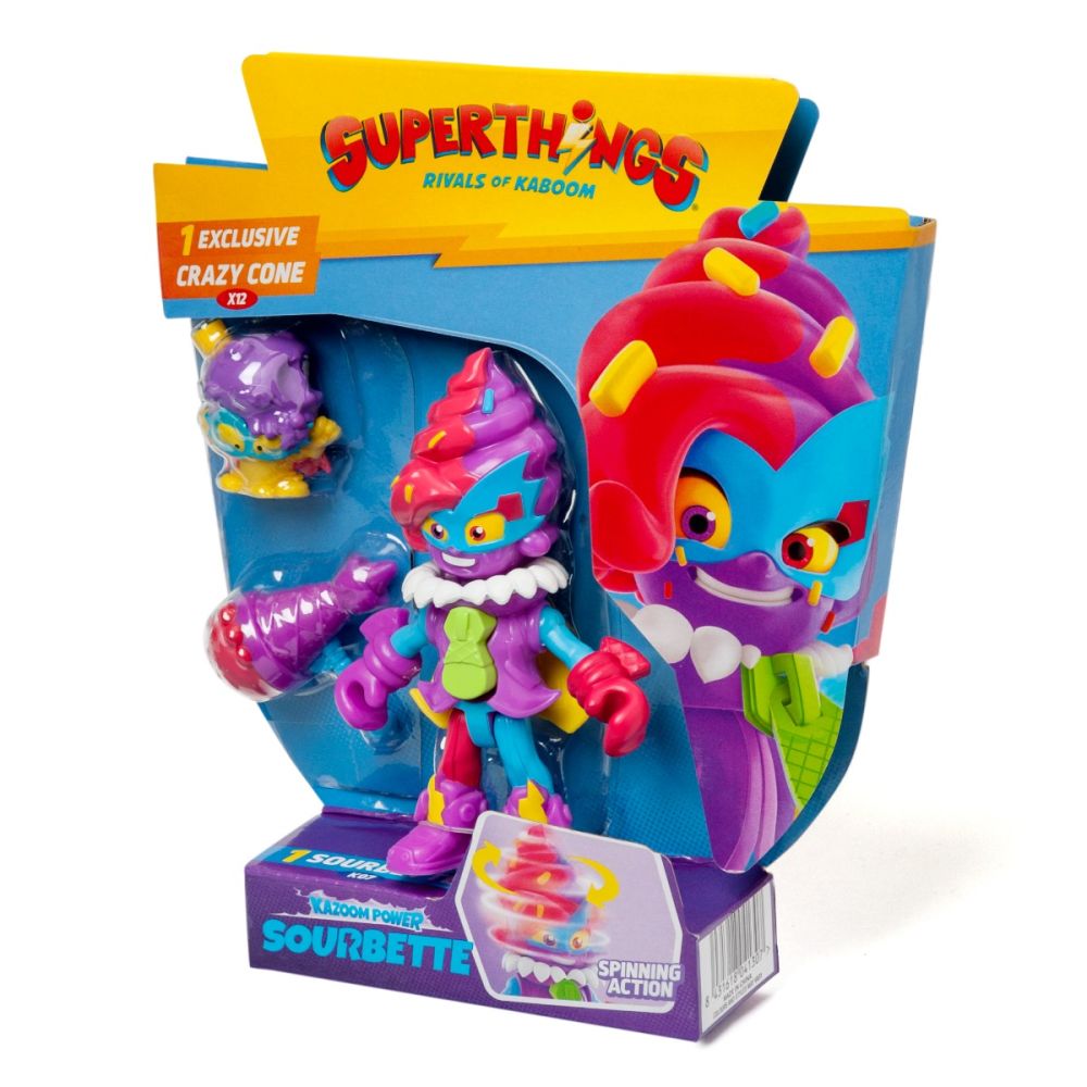 Set 2 figurine, Superthings, Kazoom Power Mission Kids, Sourbette si Crazy Cone