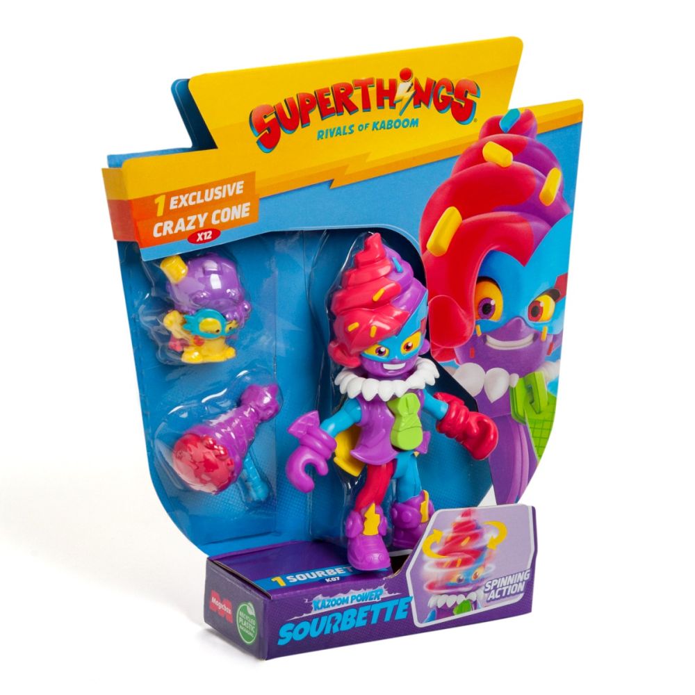 Set 2 figurine, Superthings, Kazoom Power Mission Kids, Sourbette si Crazy Cone
