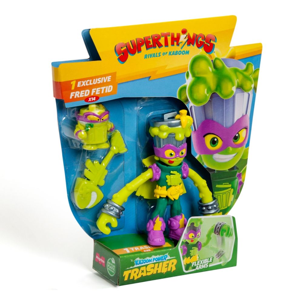 Set 2 figurine, Superthings, Kazoom Power Mission Kids, Trasher si Fred Fetid