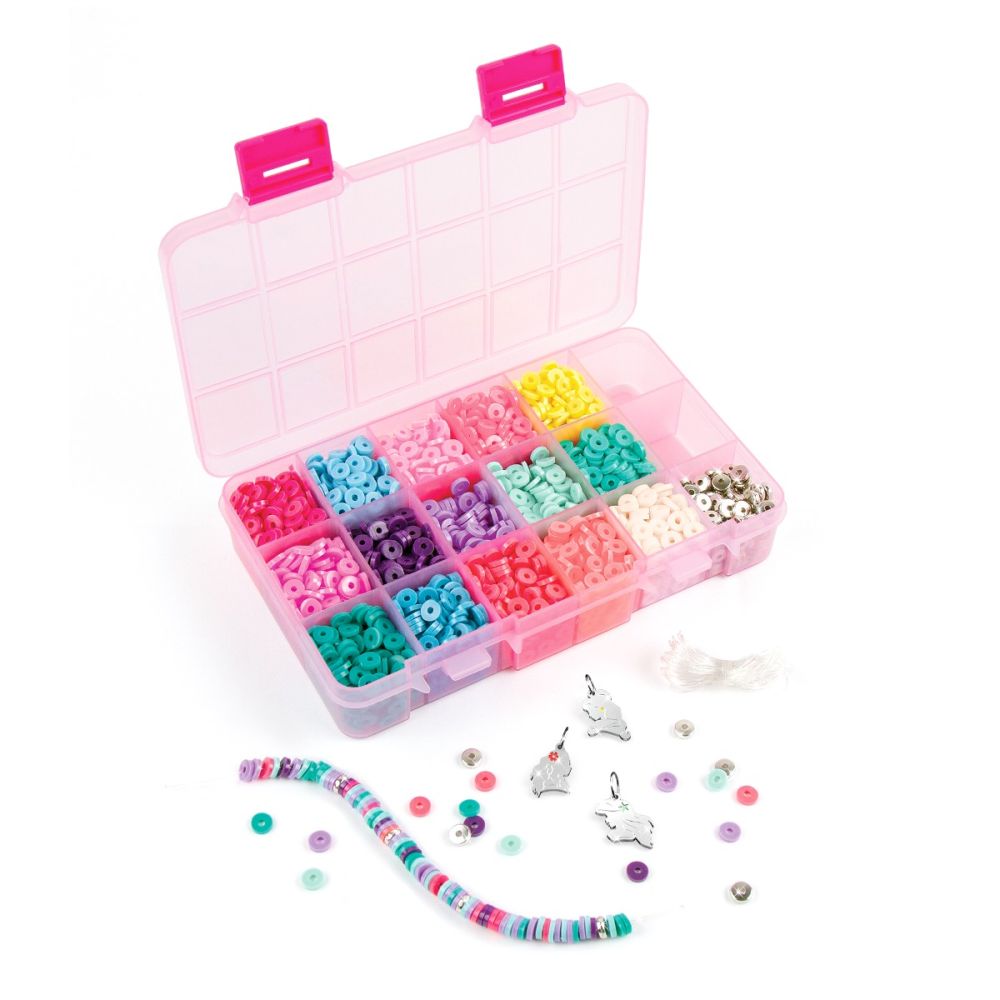 Set de creat bratari, Make It Real, Disney Princess Royal Rounds, Heishi Beads Charm, 2675 piese