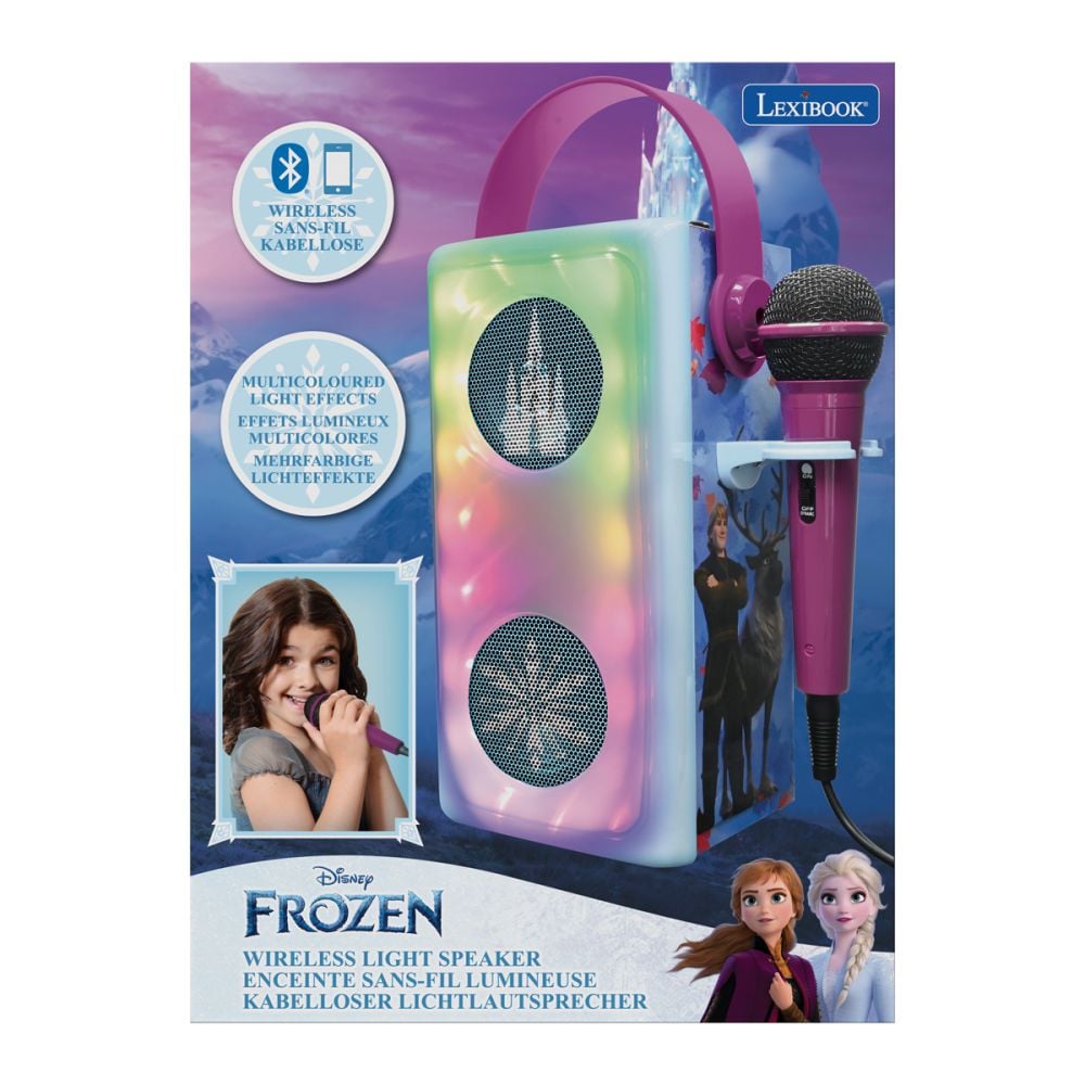 Boxa wireless cu microfon si lumini, Lexibook, Disney Frozen