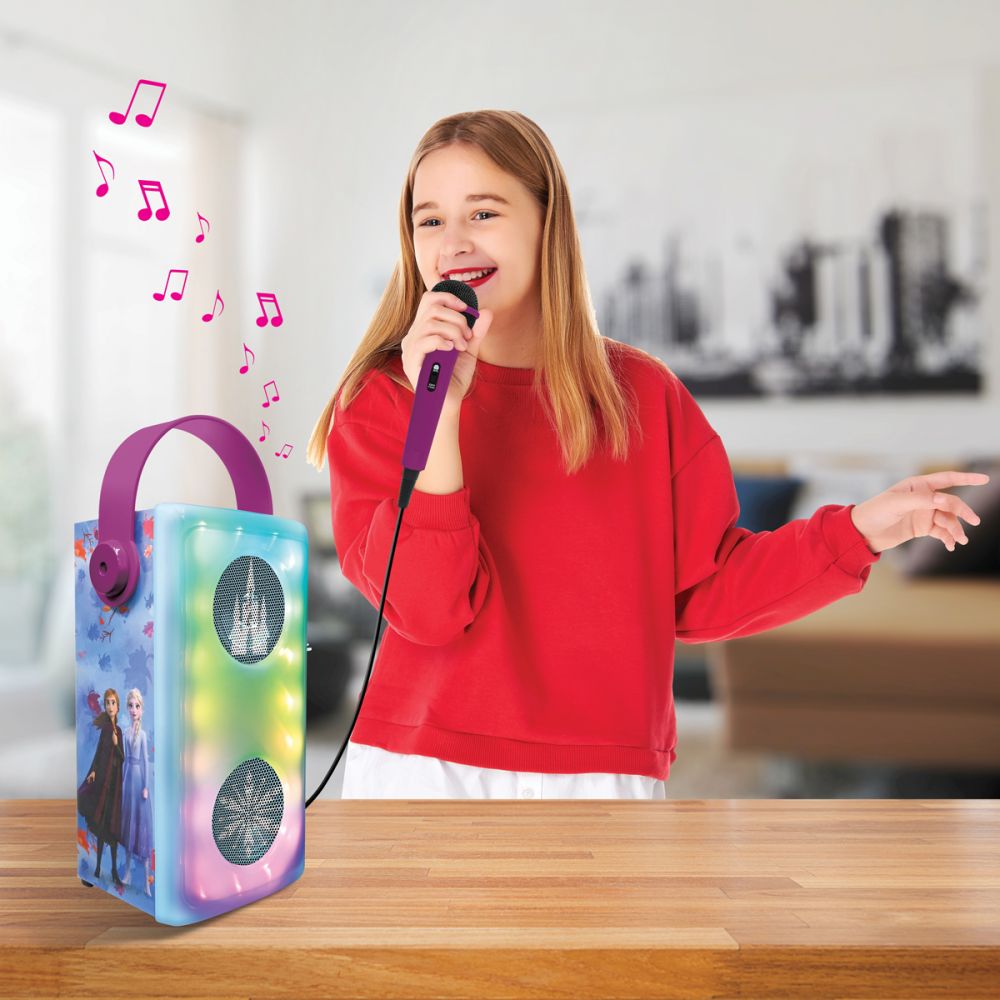 Boxa wireless cu microfon si lumini, Lexibook, Disney Frozen