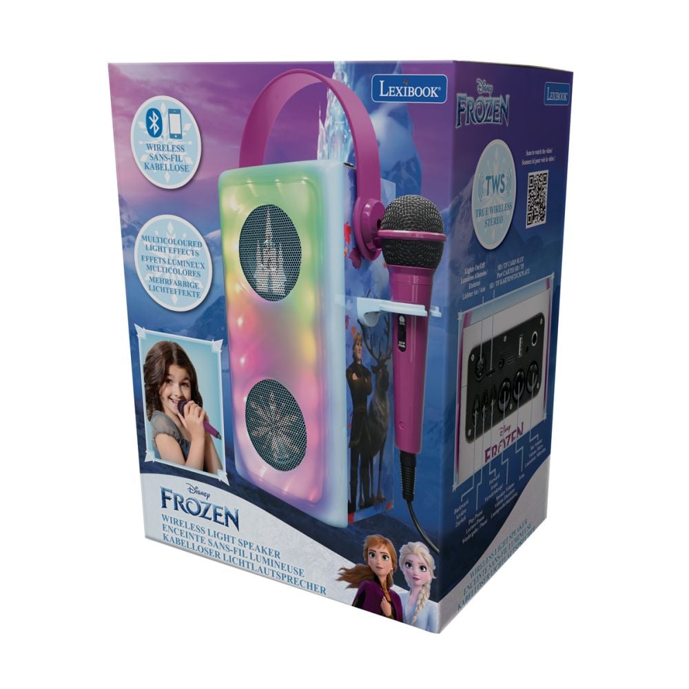 Boxa wireless cu microfon si lumini, Lexibook, Disney Frozen