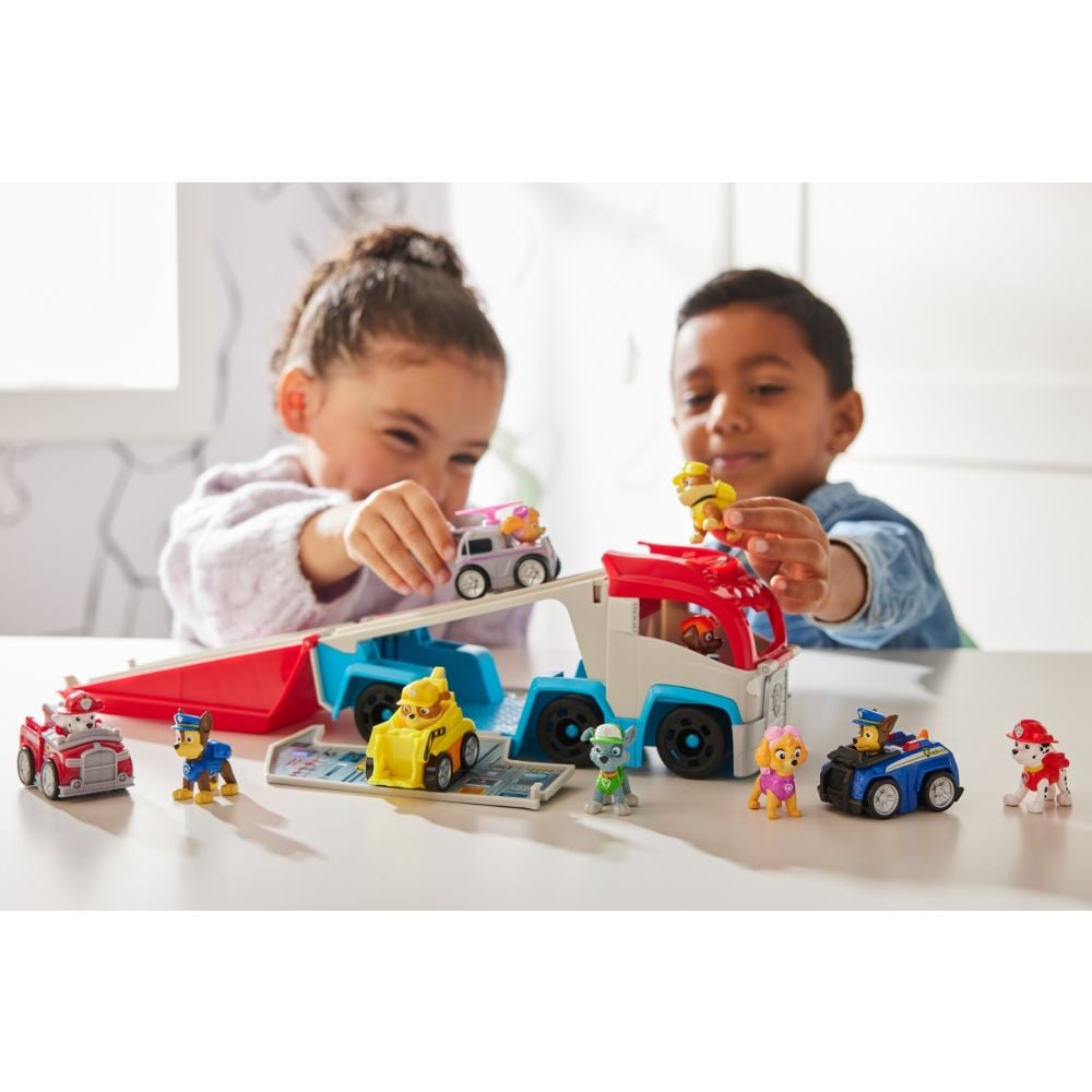 Set camion si vehicul cu figurina Chase, Paw Patrol, Pup Squad