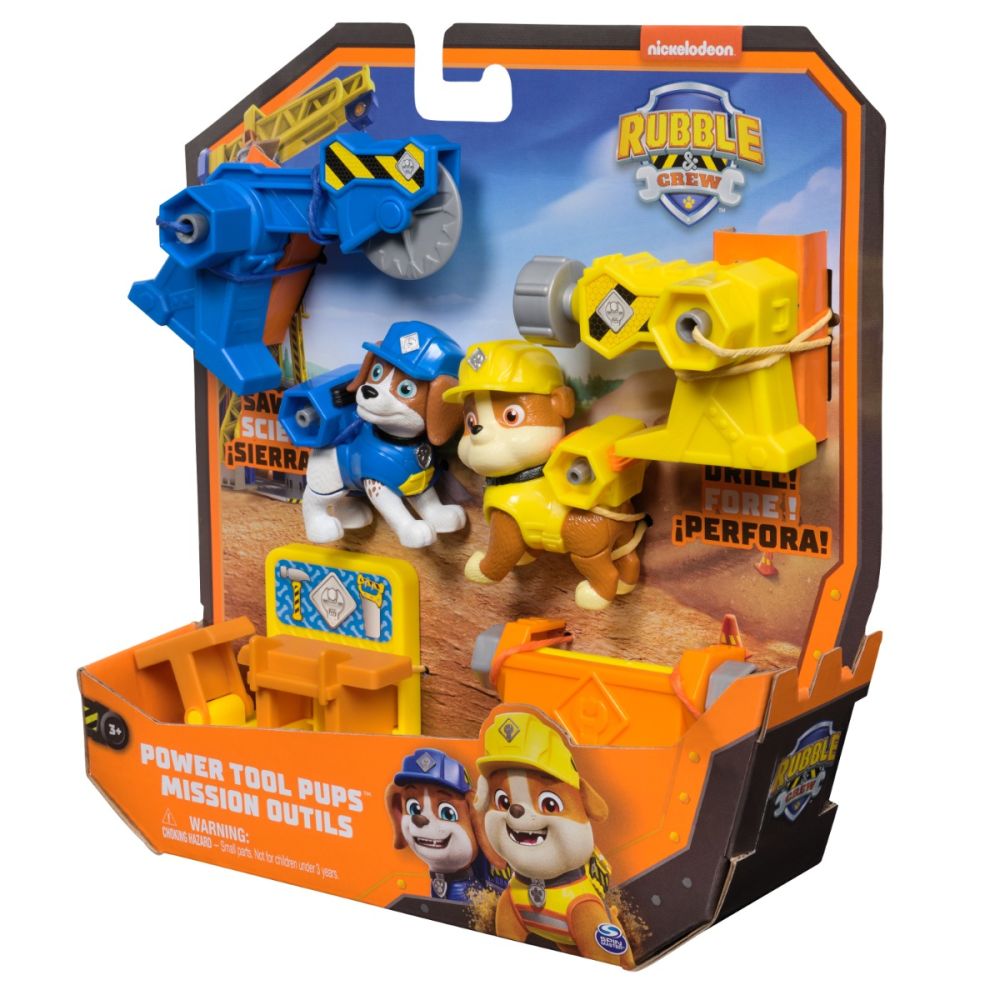 Set de joaca cu 2 figurine si unelte, Paw Patrol, Power Tool Pups, 6071661