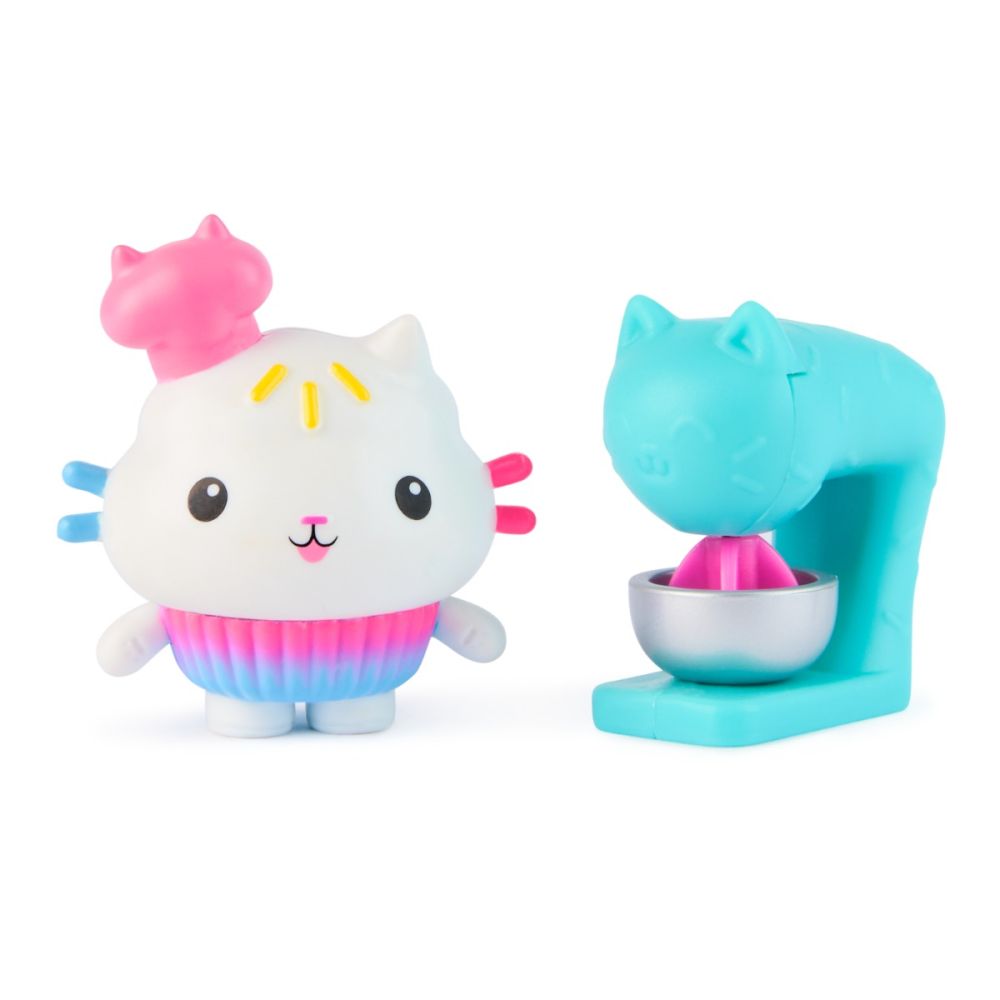 Set figurina si accesoriu, Gabbys Dollhouse, Cakey Cat si Cake Mixer, 20149925