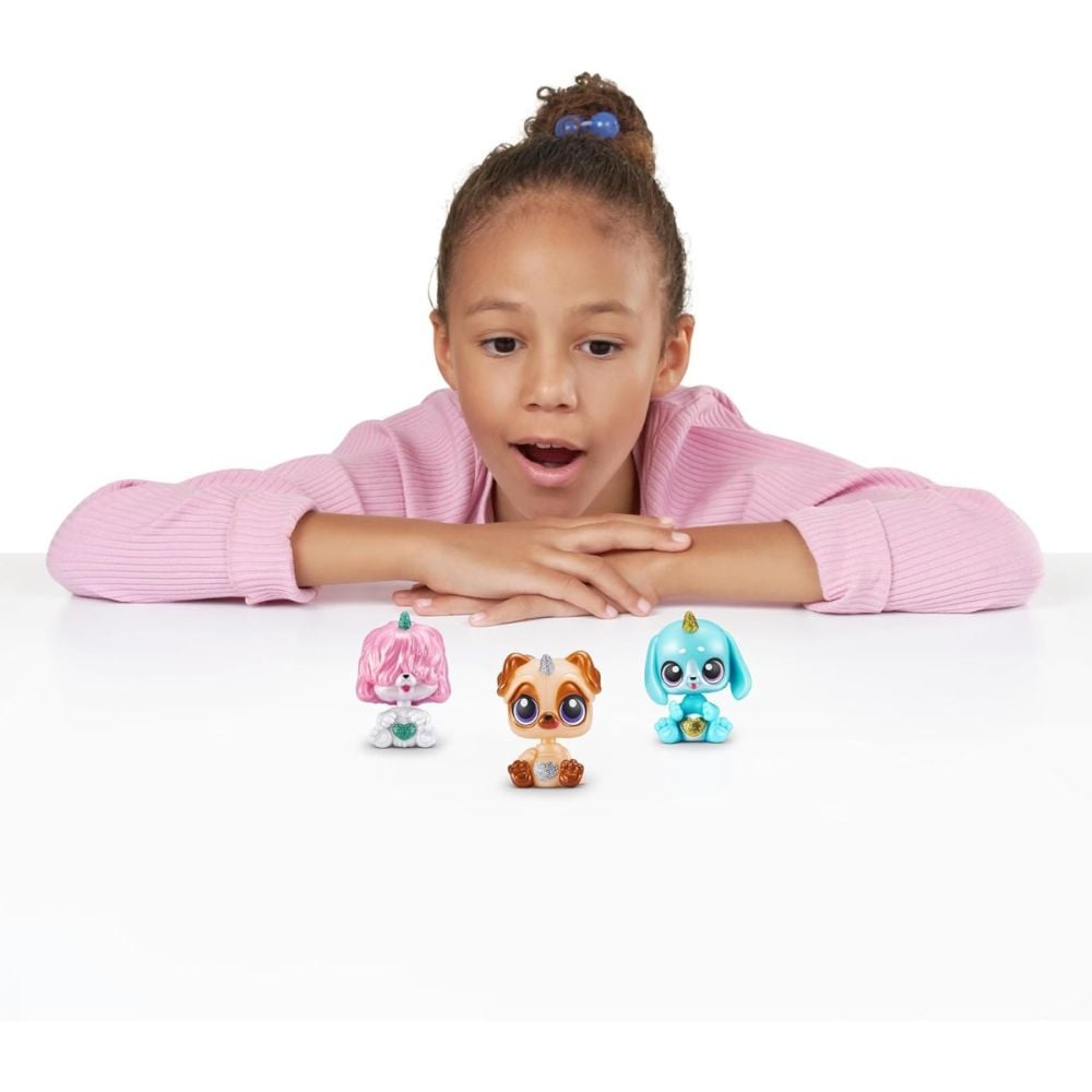 Set 3 figurine surpriza, Rainbocorns, Pocket Puppycorns