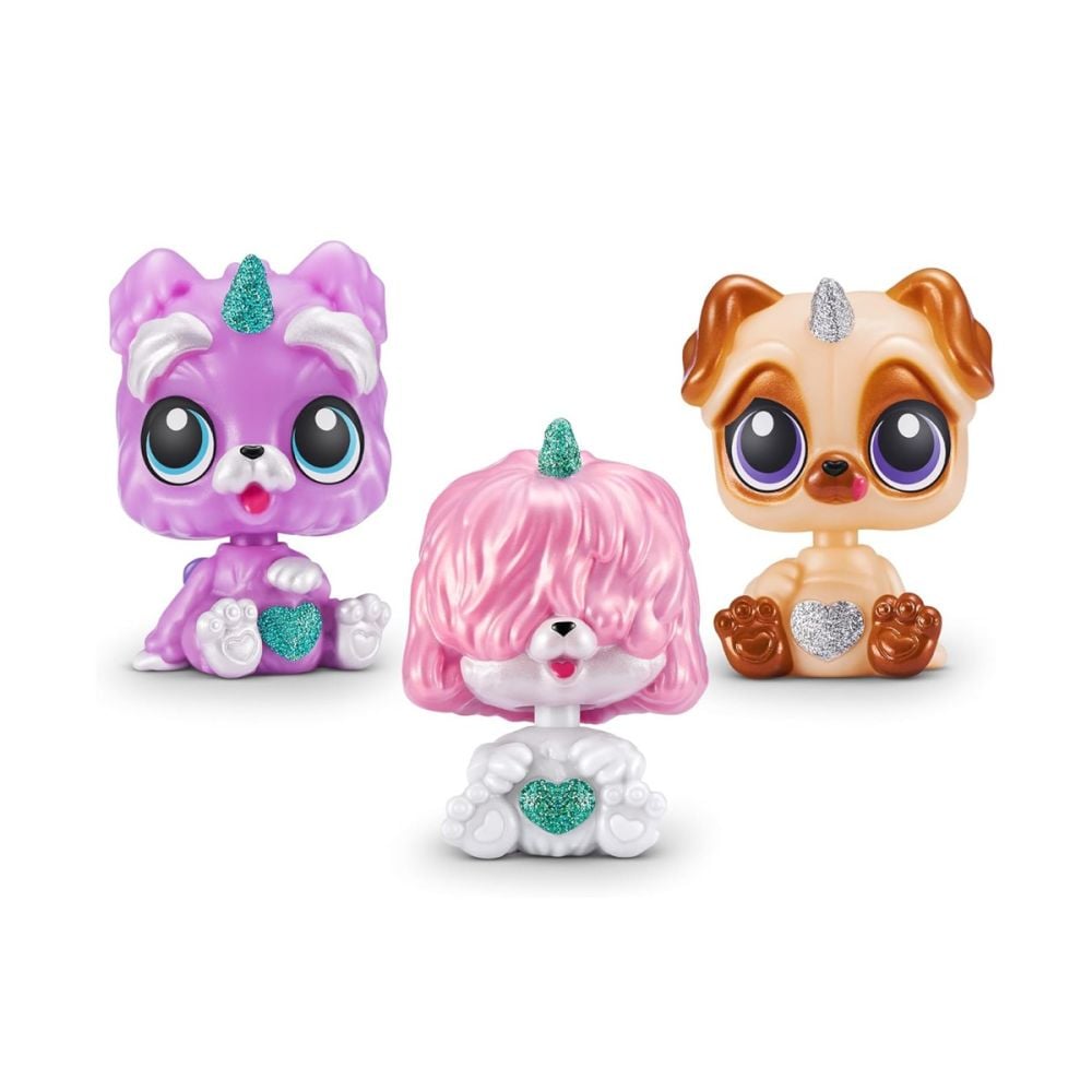 Set 3 figurine surpriza, Rainbocorns, Pocket Puppycorns