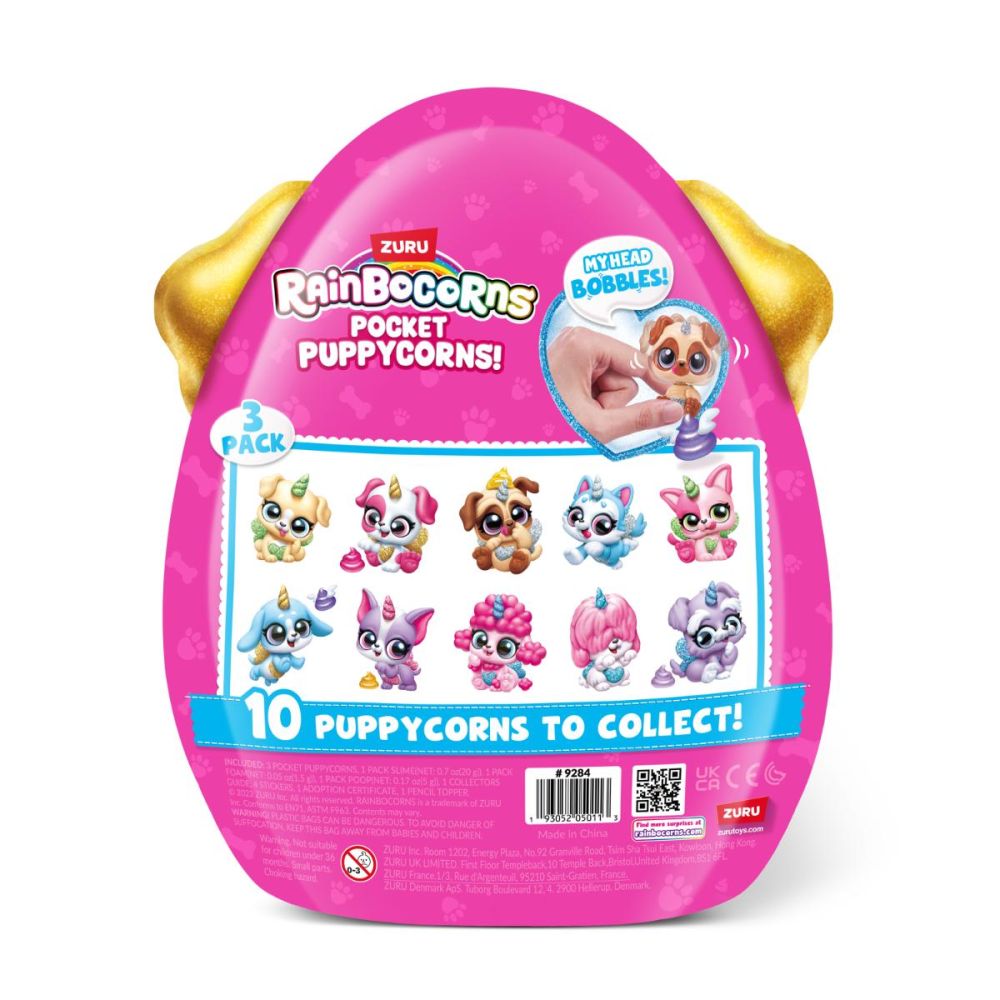 Set 3 figurine surpriza, Rainbocorns, Pocket Puppycorns | Noriel