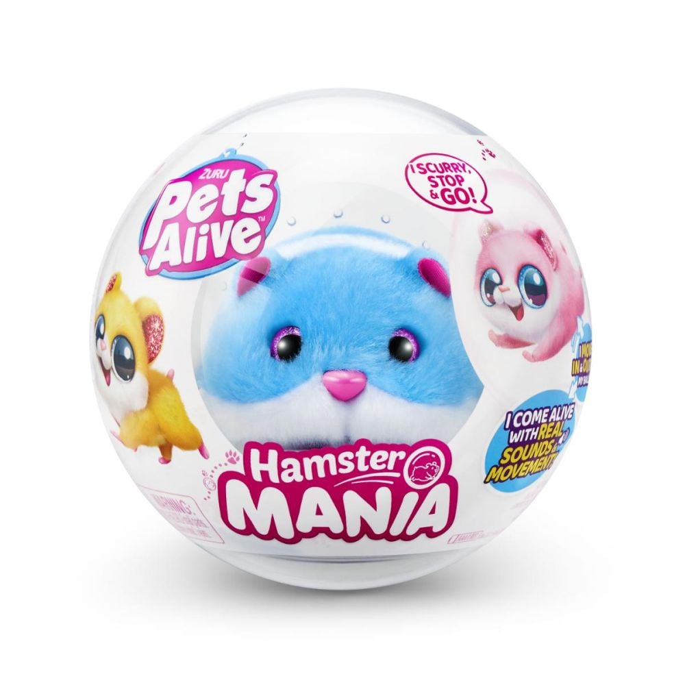 Jucarie de plus, Pets Alive, Hamster, Albastru