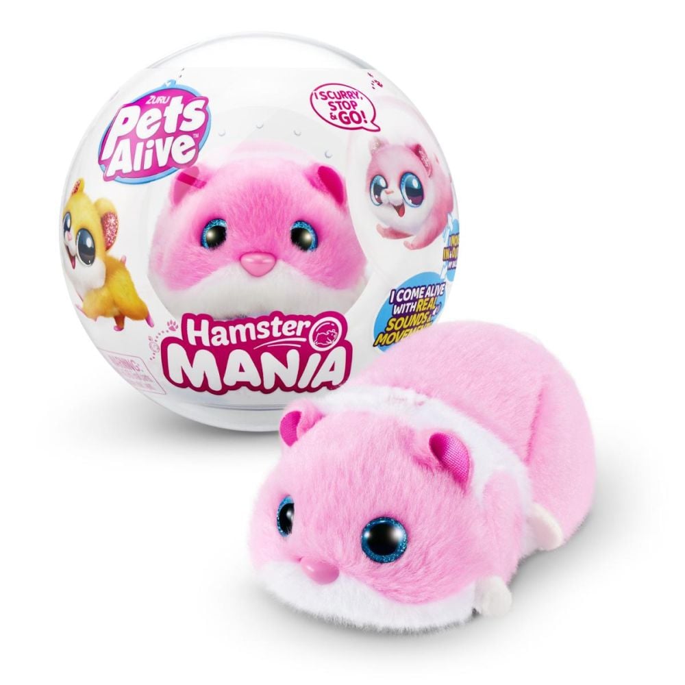 Jucarie de plus, Pets Alive, Hamster, Roz